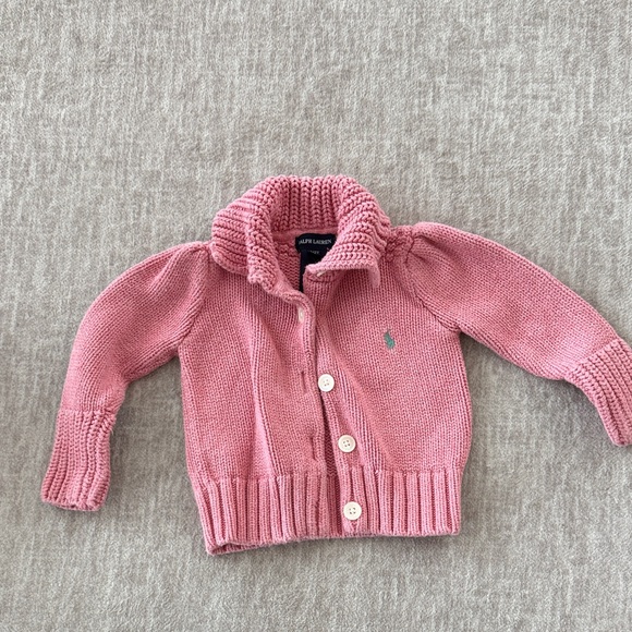 Ralph Lauren Kids Rose Button-Up Sweater - Picture 1 of 4